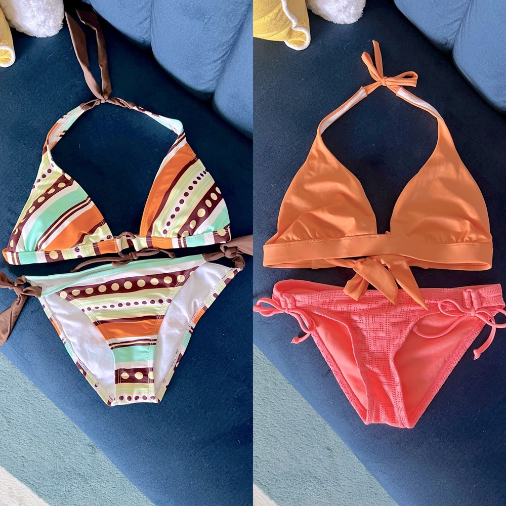 2 Tropical bikini sets! 🥥🧡🍉🍊🩷🌴